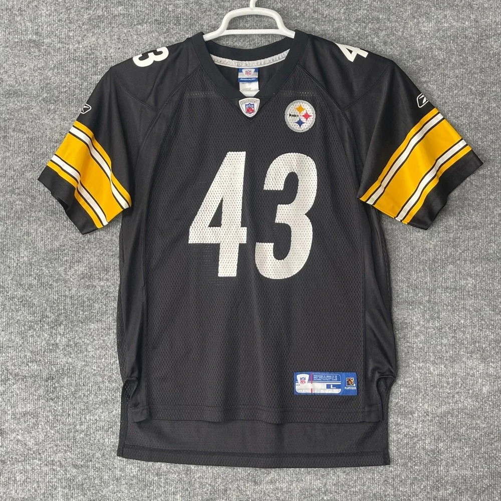 Reebok Pittsburgh Steelers Troy Polamalu 43 NFL Jersey Kids Large 14-16‎ Black